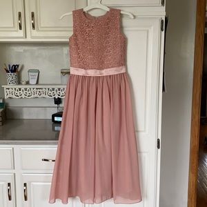 Girls bridesmaid dress dusty pink/rose, Size 9-10